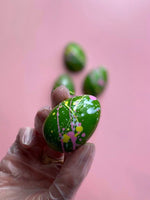 Load image into Gallery viewer, luxury-irish-hand-painted-chocolate-easter-eggs-handmade-with-love-in-small-bataches-in-County-Laois-Ireland-edible-art-luxurious-irish-easter-chocolates-buy-irish-easter-green-mini-easter-eggs
